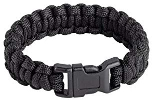 Survival-Armband, Paracord, Schwarz