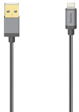 Hama USB-Kabel für iPhone/iPad mit Lightning Connector, USB 2.0, Metall, 0,75 m
