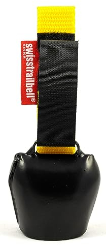 Das Original!! swisstrailbell® Black Trailday Deep Black Edition, gelbes Band, Trailbell.
