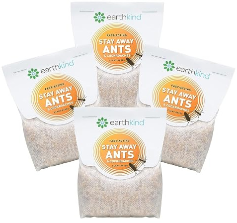 EarthKind Stay Away Ants & Cockroaches Deterrent Pouches - Easy-to-Use Botanical Pest Control - for Kitchen, Pantry, Countertops & Food Spaces - 4-Pack