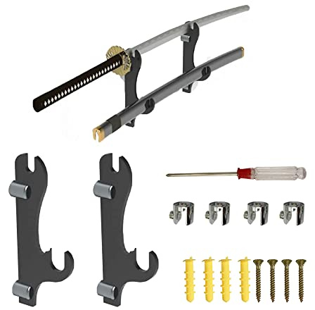 Yayatty Waffenständer Schwert Wandhalterung, Schwertständer, Schwerthaken, Katana Halterung Verstellbarer Schwertständer für Standard Swords, Schwarz