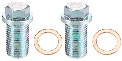 A ABSOPRO Ölablassschraube Mit Dichtring Für Mercedes-Benz C300 08-14 2 Stk | Silberton, Edelstahl, M14x1.5, 33x19mm, A1119970330, Für Mercedes-Benz E350 06-16/ML350 03-11/S430 00-06