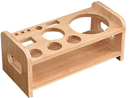 perfk Bartending Tool Stand Cocktail Shaker Rack in Legno per Bar Pratico Desktop Durevole Portabottiglie Gift Barware Stand Bartender Tool Organizer