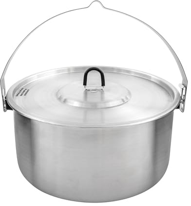 Tatonka Kettle II 4,0 l – Utomhusgryta av rostfritt stål med volymskala och inklusive lock med silfunktion – 4 liter – Ø 23,5 x 11,5 cm