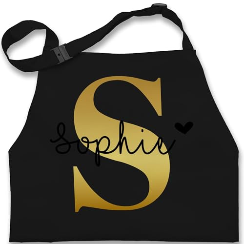 Geschenk mit Namen personalisiert by Shirtracer - Kinderschürze Schürze Kinder Jungen Mädchen - Weihnachten - Namens Geschenk I Anfangsbuchstabe personalisiert I Initialen mit Name