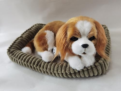PawFection Pets Cavalier King Charles Dog, Realistic, Lifelike Stuffed Interactive Nodding Pet Toy, Companion Pet Puppy with 100% Handcrafted Synthetic Fur