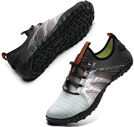 WateLves Herren Damen Badeschuhe Strandschuhe Wasserschuhe Schwimmschuhe Aquaschuhe Sommer Surfschuhe Barfußschuhe Schnelltrocknend(Schwarz,43 EU)