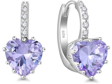 Starchenie Ohrringe 925 Sterling Silber Geburtssteine Zirkon Anhänger Ohrhänger Schmuck Geschenk für Damen