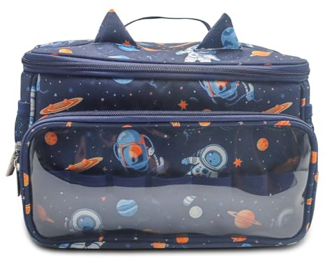 Taladad Tasche für Toniebox Tonie,Aufbewahrung für Tonies Hörfiguren,Tragetasche mit Schultergurt,für Toniebox Starter Set und Zubehör Tonies Figur, Zubehör Schutzhüllen-Organizer (Astronauten)
