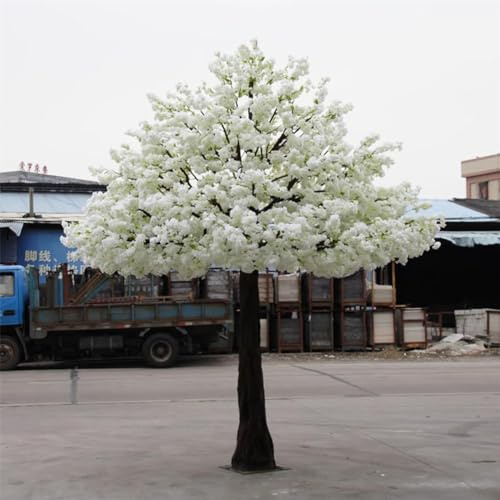 Arbre De Fleurs De Cerisier Artificiel Blanc-Superbe Simulation De Fleurs Artificielles Pour Décoration De Fête De Mariage-Par Des Arbres De Fleurs De Cerisier/Poirier Artificiels,Round-2x1.5m