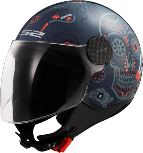 LS2 OF558 Sphere Lux II Maxca Jet helmet, blue/orange, M (57/58)