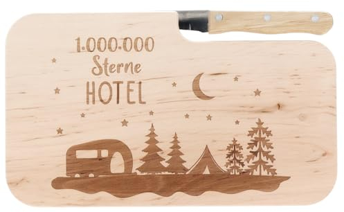 Spruchreif · Tagliere per il Pane Con Coltello e Incisione · Tagliere in Legno · Regalo per Campeggiatori e Colazione All'aperto