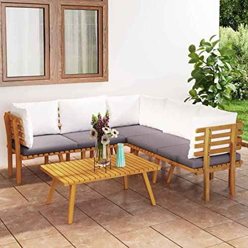 Festnight Balkon Lounge Gartensofa L Form Gartenlounge Outdoor Klein Balkonmöbel Kleiner Ecklounge Sitzecke Holz Balkon Klein Ecksofa Garten Loungemöbel Terrasse Gartenmöbel Set Massivholz