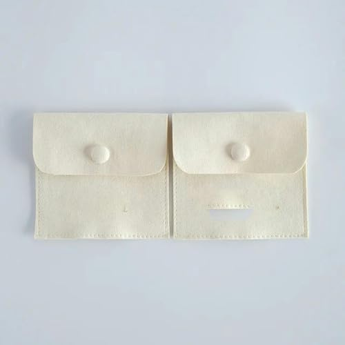 50 Stück Samtbeutel mit individuellem Logo, Druckknopf, Schmuckbeutel, personalisierte kleine Verpackung, Ringbeutel mit Kordelzug, Beige mit Logo, 8 x 8 cm