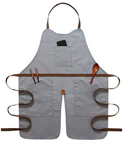 Werkzeugschürze Arbeitsschürze, Werkzeugschürzen, Schürzen for Männer, Werkzeugschürze, strapazierfähige Arbeitsschürzen, Unisex, for Küche, Garten, Töpferei, Handwerkswerkstatt, Garage(Grey)
