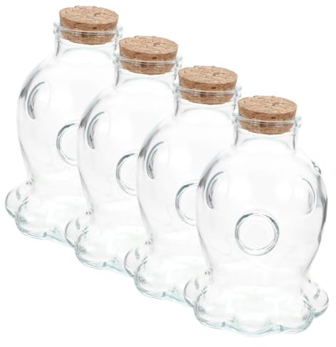 RORPOIR 4pcs Glass Wishing Bottles with Cork Stoppers, Diy Night Glow Sand Art Drift Bottles, Glass Containers for Home Decoration and Craft