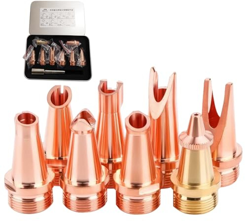 MCWlaser 8 pezzi Laser Saldatore Ugello Tip Kit Ugelli in Rame con Tubo Scala per Pistola di Saldatura Laser Portatile Saldatore Laser Testa Saldatrice Laser Saldatrice