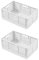 Lizzy 2pc Folding Storage Crate Reusable Plastic | 22cm x 14.5cm x 9.2cm | Stacking Folding Storage Baskets for Home Kitchen Bedroom Bathroom Office (White)