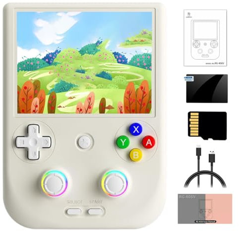 Meiurlex RG406V - Console da gioco portatile in stile retrò, 256 G, scheda TF 9000+ giochi, schermo IPS touch screen Unisoc T820 Android System Videogiochi, supporta Wi-Fi e Bluetooth (4 + 128 G) +
