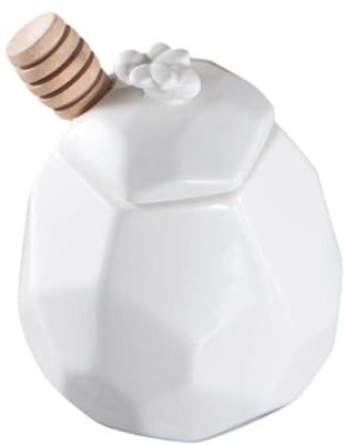 LVUNZJCA Honey Jar Ceramic Honey Jar with Stirring Stick Sealed Ceramic Storage Jar for Home Kitchens