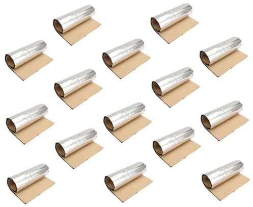 TINEASUR 15 Pièces Tapis D'Isolation Phonique Bouclier De Bouclier De Voiture Couvertures Insonorisantes Panneau Isolant Auto-Adhésif Bouclier Capot Isolant Caoutchouc