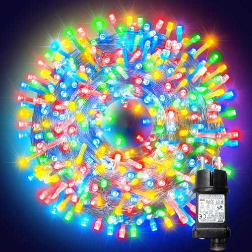 ARKOCHIC 100M Luces Navidad Exterior, 1000 LED Luces Árbol Navidad Interior Con Memoria Y 8 Modos, IP65 Impermeable Multicolor Luz Navideñas Exterior Decoración Para Jardín Boda Fiesta Casa