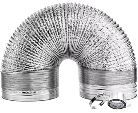 Aluminium Lüftungsschlauch Verlängerung Abluftrohr mit Stahlspirale Leicht Anzubringen Alu-Abluftschlauch Klimaventilationsschlauch für Wäschetrockner, Dunstabzugshaube, Rohrventilator(3.0m,200mm)