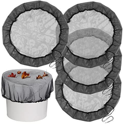 POPETPOP Mesh Covers for Rain Barrels and Water Buckets, Outdoor 80cm Polyester Net Protectors, 4pcs for Debris Filtering and Rainwater Harvesting
