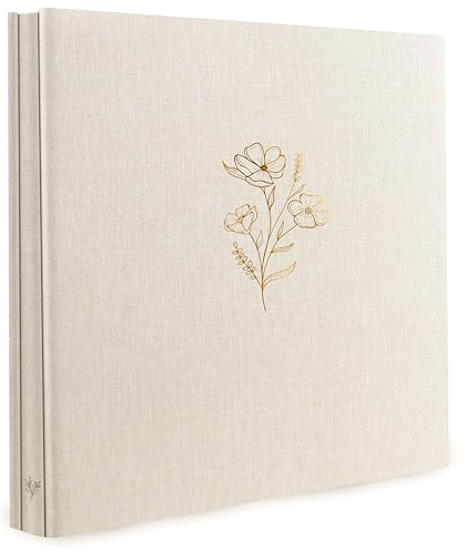Holoary Fotoalbum 10x15 600 Fotos, Fotobuch zum Einstecken 100 Seite Slip in, Großes Leinen Einstecken Einsteckalbum für Familie Hochzeitstag (Beige, 600 Fotos)