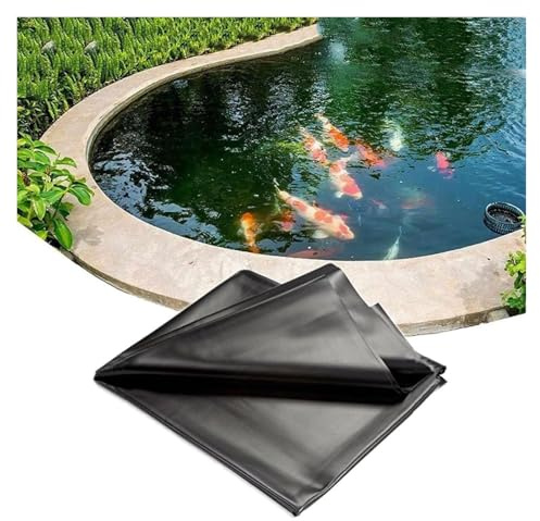 QWFVHJ Telone per piscina fuori terra, telo per stagno, grande rivestimento flessibile da giardino, cascate, ruscelli e fontane, copertura nera (8 x 9 m)