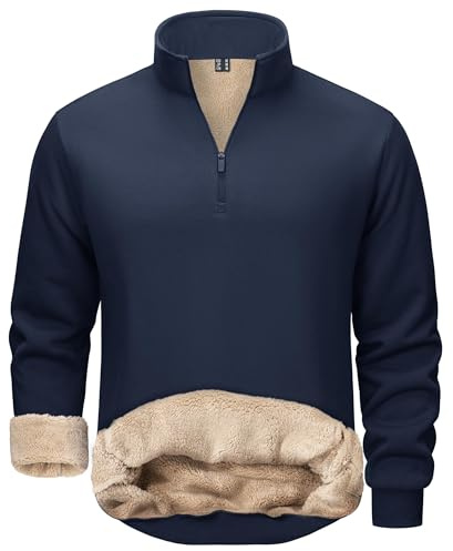 TACVASEN Sweat-Shirt à Manches Longues Doublé Polaire pour Homme Chaud