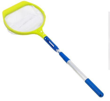 Pool Skimmer Net - Fine Mesh Telescopic Leaf Netting with Pole | Debris Cleaning Equipment for Pond Fish Tank Hot Tub, Lightweight Leaf Collector Basket for Swimming Pool Maintenance Tool