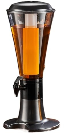 TOTIKI Dispensador De Cerveza Dispensador De Bebidas con Tubo De Hielo For Enfriar Bebidas En El Hogar O En El Bar Dispensador Bebidas(Black)