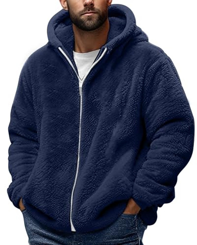 Sudadera con capucha de felpa con cremallera completa para hombre, sudaderas con capucha para otoño, guarda cremallera, cardigan de manga larga, suéter de forro polar, sudadera cálida, suéteres