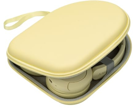 Ginsco Case Compatible with Sony WH-CH520 Wireless Headphones Bluetooth On-Ear Headset with Microphone, with JBL Tune 510BT/520BT/500BT/Junior 320 Ultra-Slim Case for On Ear Headphones (Butter Yellow)