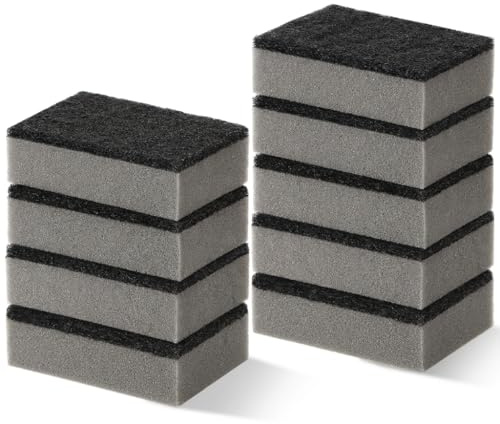 Spülschwamm 9er Pack, 9x7x3 cm I Putzschwamm Grau I Weiche Seite & Scheuerseite I Für Töpfe, Pfannen & Geschirr I Küchenschwamm I Reinigungsschwamm I Topfreiniger I Topfschwamm