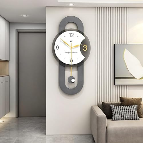 Vnook Orologio da Parete Moderno e Decorativo di Grandi Dimensioni con Pendolo a Batteria for la Decorazione della casa del Soggiorno - Ideale