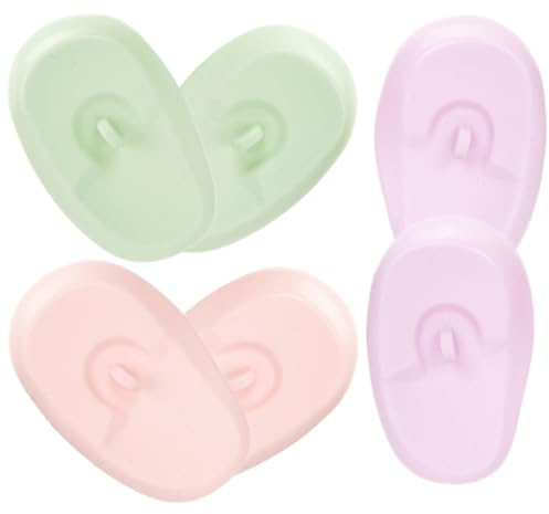 Hohopeti Silicone Hair Coloring Ear Protectors for Salon and Home Use Heat-resistant Ear Covers for Hair Dye and Dryer in Light Pink Purple and Green