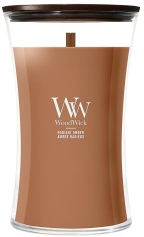 WoodWick Candela profumata | Candela a clessidra grande | Radiant Amber | Regali perfetti per donne