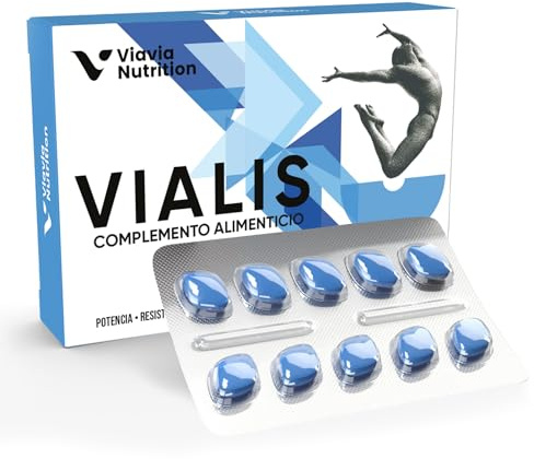 VIALIS x Cápsulas Azules – Complejo natural para hombres activos – Efecto inmediato – Con ginseng, jengibre negro, extracto de corteza de pino, arginina y citrulina