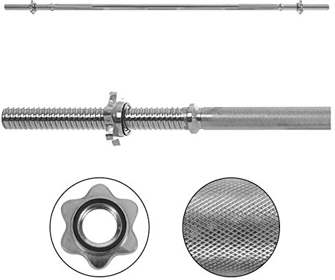 Sport-Tec Langhantelstange mit Sternverschluss, Fitness, Muskelaufbau, Gewichtheben, Kniebeugen, Freihanteltraining, ø 3 cm x 180 cm