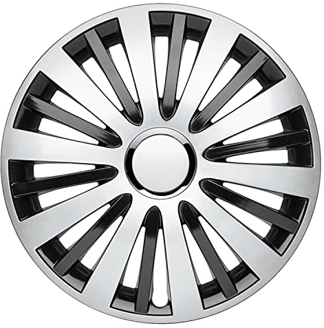 Albrecht 16 Pouces Argent/Noir enjoliveurs pour Jantes en Acier - Falcon Twilight enjoliveur de Roue en Plastique avec Peinture en Couches - Enjoliveurs dans l'emballage d'origine Albrecht