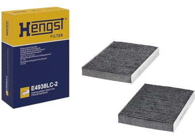HENGST - Innenraumfilter E4938LC-2 - Luftfilter für den Innenraum mit Aktivkohle - Filtert Staub, Pollen & Gerüche für Allergiker - Für saubere Frischluft im KFZ - Automotive Zubehör | Kompatibel mit: BMW 5, 5 Touring, 5 Touring Van, 6 Gran Turismo, 7, 8 Cabriolet, 8 Coupe, 8 Gran Coupe, X5, X5 Van, X6, X7