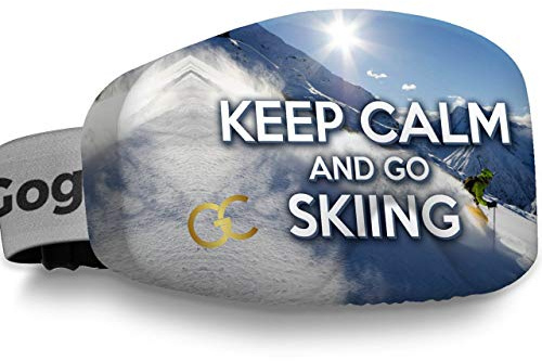 GogglesCover Ski Goggles Protective Cover, Protective Goggle Cover Portable, Ski Goggle Cover Sleeve Anti-Scratch, Ski Goggles Accessories, Ski Equipment, Keep Calm And Go Skiing Design