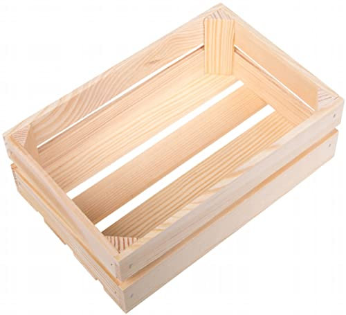 Wooden World Caja de madera - Madera de pino sin pintar. Caja de almacenaje. Bricolaje. Talla mediana. 30 x 20 x 11 cm