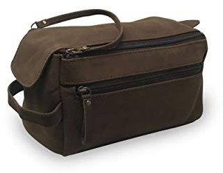 HG-LTHR Tasche Kulturtasche Koffer Ledertasche Kulturbeutel Necessaire echt Leder die Toilette Badezimmer Rasieren Wasserdicht Kosmetik Medikamente Herren Damen