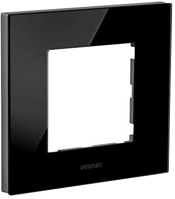 Plaque electrique | Cache Prise | Interrupteur pour prise | Prise interrupteur | Cache prise electrique | plaque plastique | prise murale | Prise avec interrupteur Casual Plaque Simple Verre Noir