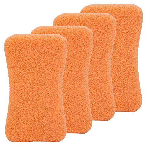 Füße Bimsstein - 4 Stück Fußpflege Kallus Peeling Stein Füße harte Haut Pediküre-Scrubber entfernen(Orange) - Rauer Stein