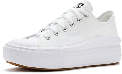 Converse Women's Chuck Taylor All Star Move Canvas Platform OX, White/White/White, 7