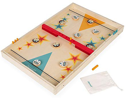 Janod - Retro-Passe-Trappe-Spiel aus Holz - Gesellschaftsspiele Kind - Geschicklichkeitsspiel Fördert strategisches Denken und Konzentration - FSC-zertifiziert - Ab 3 Jahren, J02079
